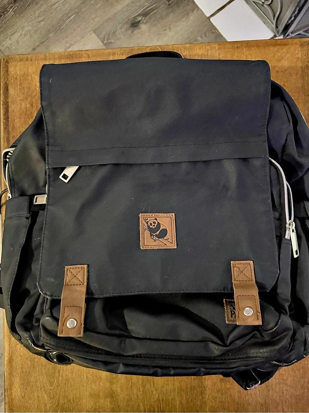 Sleepy panda Black Brown Backpack